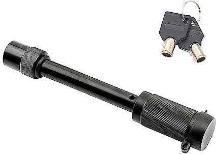 JNNJ Auto Anti-Cerradura de Acoplador de Remolque Pestillo Kit Equipo, Candado Receptor Enganche para Remolque, Pasador Antirrobo Enganche Metal Duradero Resistente, Tamaño Universal(Negro)