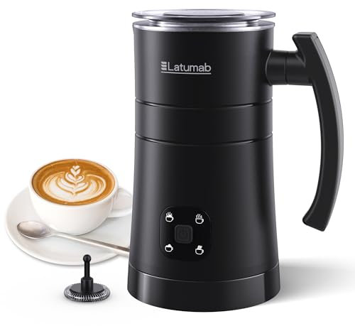 Electric Milk Frother, Latumab 4 in 1 Milk Steamer, 11.8oz/350ml Automatic Warm and Cold Foam Maker for Coffee, Latte, Cappuccino, Macchiato, Hot Chocolate, Ideal Gifts for Women, Girls