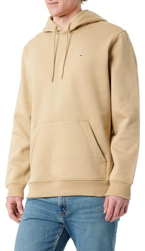 Tommy Jeans Herren Hoodie Regular Fit Flag Fleece mit Kapuze, Beige (Relic Tan), 3XL