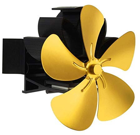 HPTHLY 7.1inch Wall Mounted 5 Blade Heat Powered Stove Fan Log Wood Burner Eco Friendly Quiet Fan Home Efficient Heat Distribute