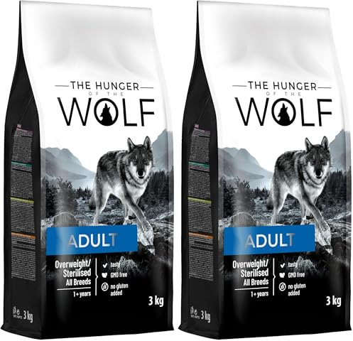 The Hunger of the Wolf Croquettes pour Chiens Adultes de Toutes Races en surpoids ou stérilisés, Formule légère au Poulet, 3 kg (Lot de 2)
