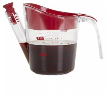 Vision4ever 500ml Gravy Fat Separator Jug with Lump Filter - Heat-Resistant Measuring Strainer for Clear, Low-Fat Sauces