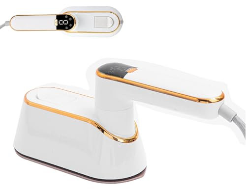Plancha de Vapor, Miniplancha 2 en 1 con Pantalla LCD Plancha de Viaje Plegable de 1100 W con Mango Giratorio de 180° para Planchar Ropa Y Camisas Plancha Inalámbrica para Viajes Y Hogar