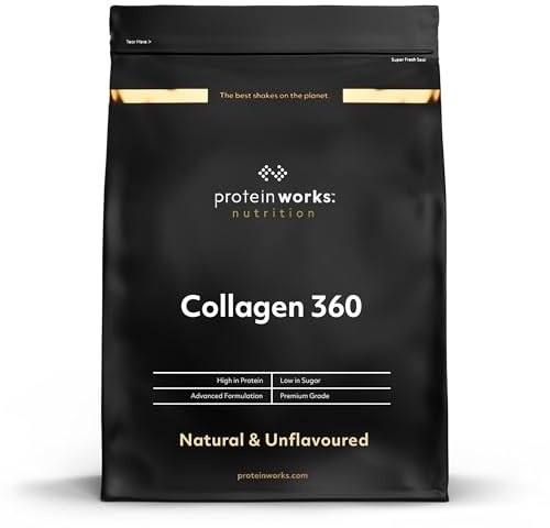 Protein Works - Collagène 360, supplément en poudre, types I et III, riche en protéines, sans saveur et naturel, 480 g, 32 portions