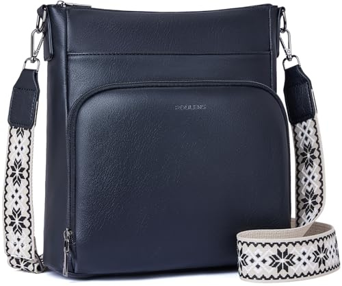Roulens Umhängetaschen für Damen, Weiches Veganes Leder Mittelgroße Crossbody Bags, Schulterhandtasche mit Reißverschluss Geldbörsenfach auf der Vorderseite