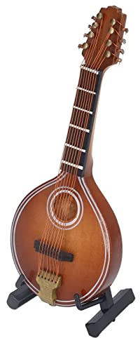 Mini-Mandoline-Instrument, 8 Saiten, Elegantes Handgefertigtes Modell mit Halterung, Platzsparend für Zuhause
