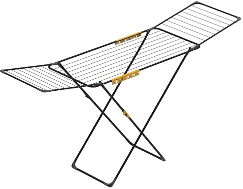 Rörets Wäscheständer Level Black | 20m Trockenlänge & Verriegelbare Flügel, 52x176x96 cm, Wäschentrocken mit Qualität von Schwedens führender Wächeständermarke
