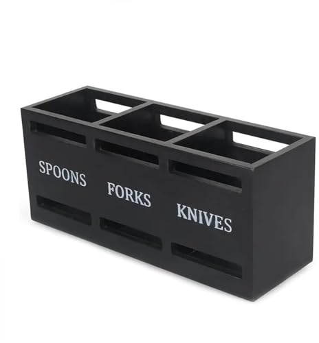 Vbvbip Besteck-Organizer/Küchenschubladeneinteilung zur Aufbewahrung von Besteck/Tragbares und platzsparendes Design, Schwarz