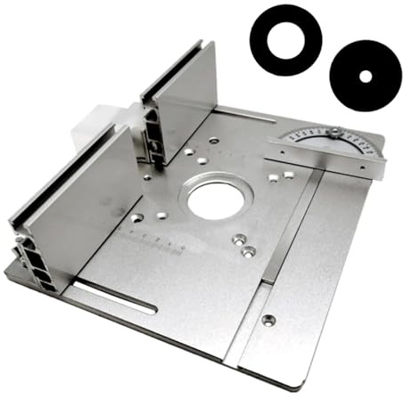 Table de toupie en aluminium - Plaque d'insertion - Table de défonceuse en métal pour bancs de travail du bois - Plaque de défonceuse - Outil de fraisage