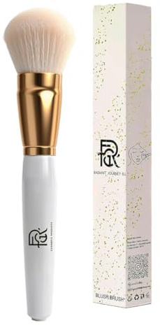 FGR | Brocha Vegana para Colorete Piel Sensible | Mango Blanco Ergonómico, Cerdas Sintéticas Ultrasuaves, Cruelty-Free | Acabado Natural y Profesional, Edición Limitada | Packaging Ético, Regalo Ideal