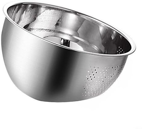 Schlanke und sichere Edelstahl-Reis-Waschschüssel, unverzichtbares Werkzeug für jeden Koch (201 Material 23 cm)