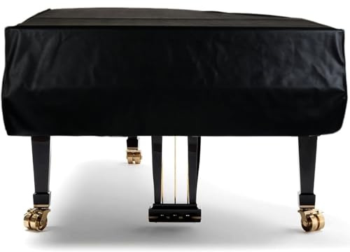 TOOSOAR Grand Piano Cover,Flügel Abdeckung Klavier,Litchi-Maserung Klavier Staubschutzhülle,Zubehör Dekoration,Schwarz,160cm