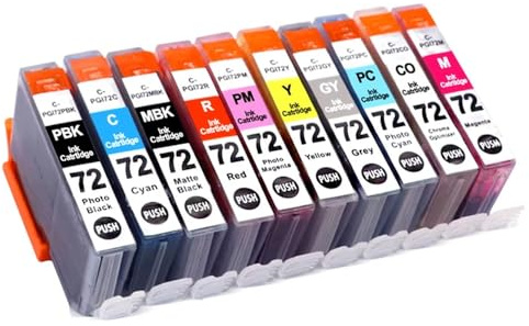 QWsdR Kompatible Tintenpatronen Kompatibel mit 72 PGI 72 PGI-72 PGI72 Kompatibel mit Pro-10 Pro-10s Tintenstrahldrucker, 1 bis 5 Sätze(PGI-72-1set)