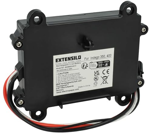 EXTENSILO Akku kompatibel mit Bosch Indego 350, M 700, 400, XS 300, S 500 Rasenroboter (3,2Ah, 18V Li-Ion)