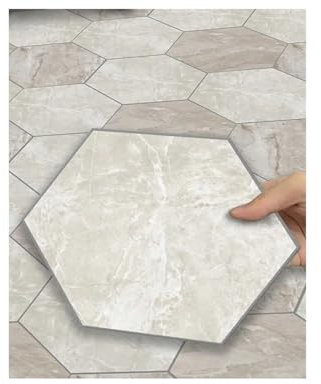 Dalle Pvc Adhesive Sol,Parquet Adhesif Sol Lot de 11 autocollants de sol hexagonaux auto-adhésifs en grain de bois coloré, imperméables, antidérapants, amovibles, for décoration de la maison(DB-6T11P-