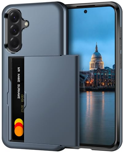 Coolden for Samsung A56 5G Phone Case with Card Holder Wallet Cover Navy | Shockproof Heavy Duty Protective, Hard PC Back Soft TPU Bumper Card Slot Wallet Cover for Samsung Galaxy A56 5G Phone Case