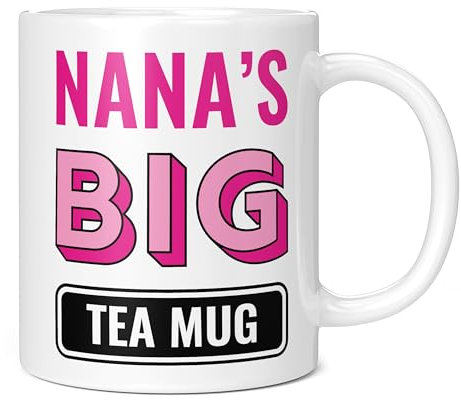 Mug Monster - Taza de té grande de Nana, regalo del día de la madre, regalo de cumpleaños para abuela, tazas gigantes para mujeres, taza enorme para bebidas calientes, taza de té de gran tamaño