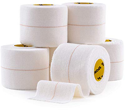 6 Rolls SPORTTAPE Non-Tear Elastic Adhesive Bandage - 5cm x 4.5m Strapping | EAB Fabric Strapping Tape, Rugby Adhesive Bandage Tape for Wrist, Ankle, Elbow - Extra Strong, Non-Tear Centreline Club EAB