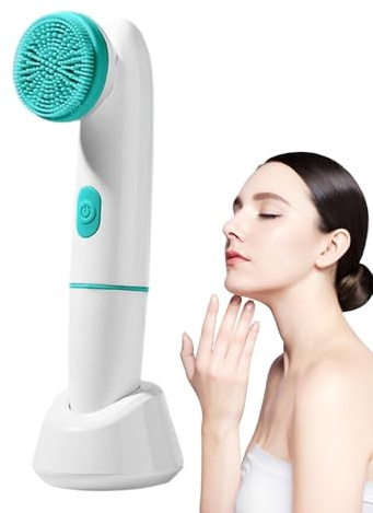 Ansiktsrengöringsborste - elektrisk ansiktsrengörare, bärbar vibrerande skrubber | Uppladdningsbart djuprengöringsverktyg med två huvuden för att eliminera exfoliering av makeup