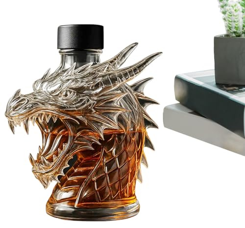 Dragon Animal Whiskey Bottle, Dragon Shaped Whiskey Decanter, Funny Glass Liquor Bottles, Novelty Liquor Container Funny for Men Collector