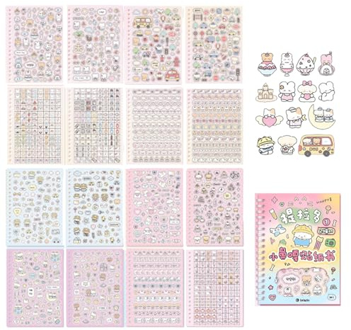 Photocard Scrapbook Sticker Libro Autoadesivo Cartone Animato per Fotocard Scrapbooking Decorazione Cartoon Decorativo Autoadesivo per Biglietto di Auguri