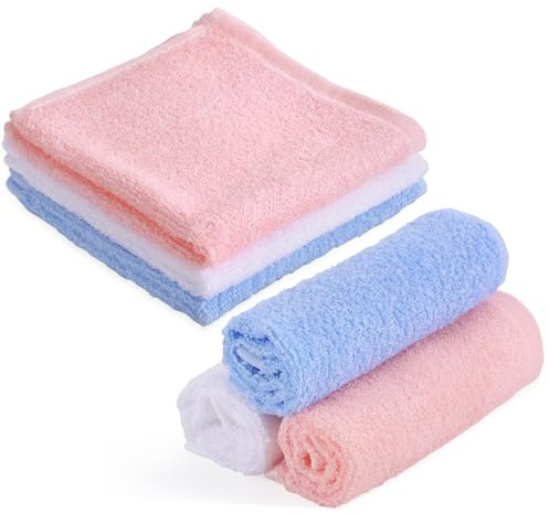 Lanjue Lot de 6 gants de toilette en flanelle de 30,5 x 30,5 cm en bambou doux réutilisables pour le visage, les bébés, les femmes, les enfants, les adultes, le spa, le sport, la beauté