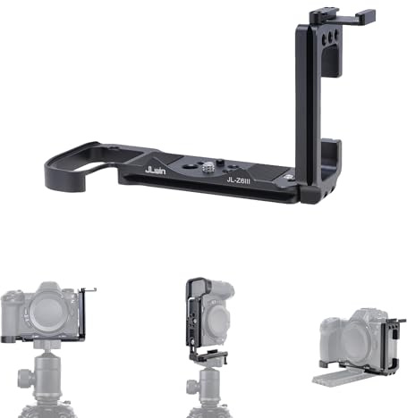 FOTGA Z6III L-Shape Bracket Vertical Camera Quick Release Plate for Nikon Z6 III Camera,Arca Tripod Mount Plate,A Cold Shoe Mount,Base Plate Compatible with DJI Ronin RS 2 3 4 and Pro Gimbal