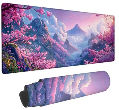 Tapis de Souris de Jeu, 1400 x 600 mm XXL Tapis Souris Gaming Grand, Antidérapant Étanche, iExtended Long Clavier Mouse Pad, Accessoire Bureau, pour Gamer, Ordinateur, PC (Montagnes paysages) i-721