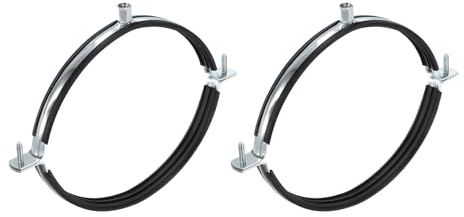 sourcing map 2 Pcs Split Ring Pipe Hanger 7-7/8 (200mm) Galvanized Steel Sheet Wall Ceiling Mount Adjustable Pipe Bracket Clamp for Plumbing HVAC (M8,M10)