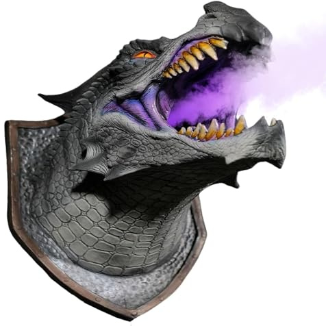 Nevalerra Dinosaurier Wandskulptur | 3D Kopf Wandkunst,Phantasie-Kunstskulptur, Raumdekoration