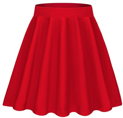 Lovasy Jupe Courte Femme Sexy Mini Jupe Plissée Short Évasée A-Ligne Basique Jupe Patineuse Elastique pour Fête Bureau Campus Quotidien