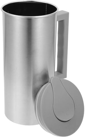 SHINEOFI Jarra de Acero Inoxidable 2L Tapa y Asa para Servir Bebidas Frías en Cocina y Restaurante