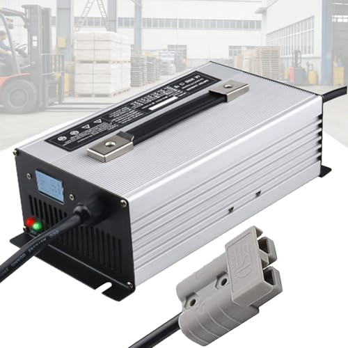 HYDTGZ Caricabatterie per Carrelli Elevatori 36V 30A con Connettore Anderson 350A, Carica di Mantenimento e Display LCD Ideale per la Ricarica di Batterie al Piombo Ad Alta Potenza