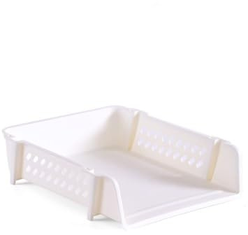 CFY652 Stapelbar skrivbordsorganisatör dokumenthållare, filhållare, arrangör, papper, förvaringshylla A4 skrivbord (vit)