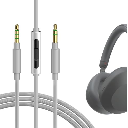 GEEKRIA Audio Cable with Mic Compatible with Sony WH-1000XM6/1000XM5/1000XM4, WH-CH720N/CH710N Headphones, 3.5mm Replacement Stereo Cord with Inline Mic and Volume Control (4ft / 1.2m)