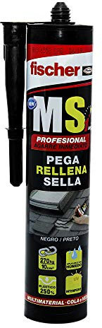 Fischer 1 x MS Professional Dichtstoff (Kartusche 290 ml), schwarz, Mono-Polymer