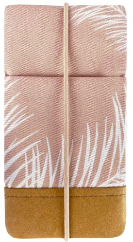 Kuratist Handy Tasche - Moin - Kompatibel z.B. mit iPhone 16/15/14/13 Pro Max & Plus Modellen Handgefertigt aus Baumwoll-Twill/Papierleder – Smartphone Hülle mit Verschluss – Palm