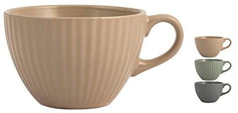 H&H Countryside Set 6 Tazze Jumbo, Stoneware, Colori Assortiti, cc355