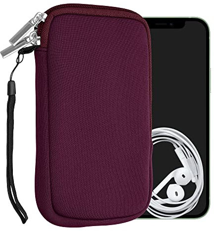 kwmobile Handytasche für Smartphones L - 6,5 - Neopren Handy Hülle Brombeere - Handy Tasche 16,5 x 8,9 cm Innenmaße