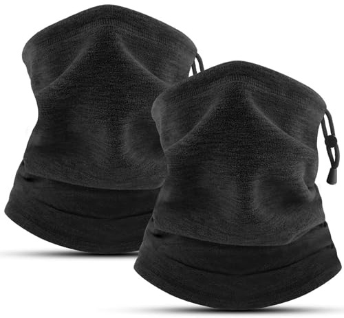 COOLOO Schal Halswärmer Herren Damen, 2 Stück Loop Schal Schlauchschal | Für Laufen Skifahren Radfahren, Winter Fleece Winddicht Halstuch, Einstellbar Multifunktionstuch, Skimaske