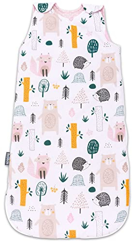 Baby Schlafsack Innenschlafsack für Neugeborene und Kleinkinder - aus 100% Baumwolle - ToG 2.5 - Ganzjährig Babyschlafsack für Sommer & Winter - Anpassbar 60/75 cm - 4Rest