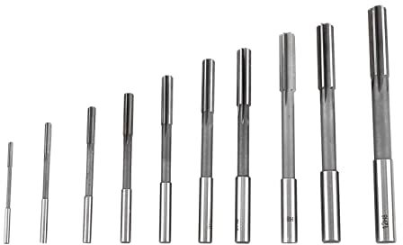 Alesatore a Mandrino 10 Pezzi, 3/4/5/6/7/8/9/10/11/12 Mm HSS H8 Alesatore a Macchina con Codolo Cilindrico Per Ferro, Acciaio, Plastica, Legno, Rame, Alluminio