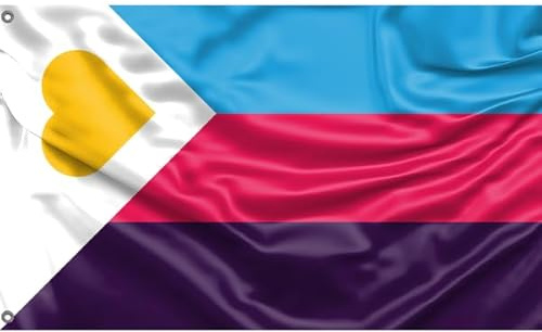 Bandiera Tricolore Polyamory Pride | Stampa dal design unico | Made in EU (90 x 150 cm)