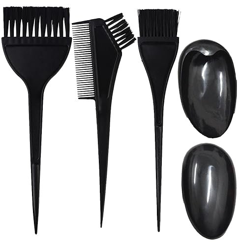 5 Pcs Hair Dye Kit, Hair Dye Coloring Brush Set, Hair Dye Brushes, Hair Dye Earmuffs, for DIY Salon Tools Set Hair Dyeing