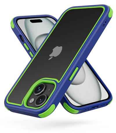 MobNano Cover for iPhone 15, Sottile Antiurto AntiGraffio, Protettiva Custodia Compatibile con iPhone 15 Custodia - Blu/Verde