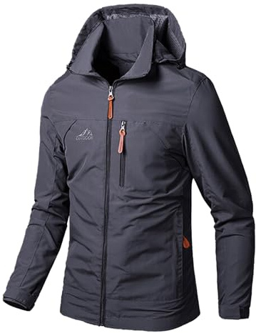Btmpmcs Giacca da uomo con cappuccio Casual Sportivo Leggero Softshell Jacket Antivento impermeabile per Esterni Giacca Multitasche Giacca a Vento Arrampicata Abbigliamento da Trekking