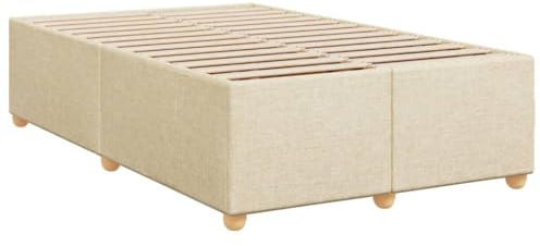 vidaXL Bettgestell ohne Matratze Creme 120x200 cm Stoff