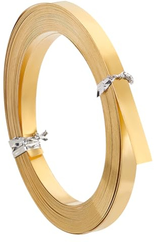 BENECREAT 6m Brass Flat Bezel Wire - 5mm Wide Golden Strip for Jewelry Making, Gem Wrapping and Sculpting Armature