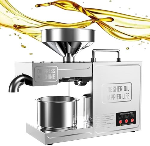 Eastnmythet 820W Automatic Oil Press Machine, Cold/Hot Press Oil Machine for Commercial Home Kitchen, High Oil Yield Oil Grinder for Grain