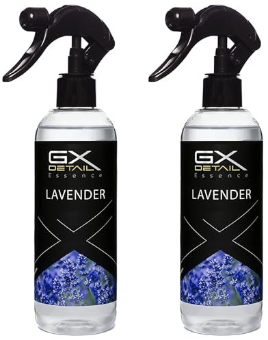 GxDetail Pack de Ambientadores para Coche (2 x 150 ml.) – Fragancias Duraderas y Frescas – Elimina Malos Olores y Sensación de Limpieza – Ideal para Todo Tipo de Vehículos (Lavanda)